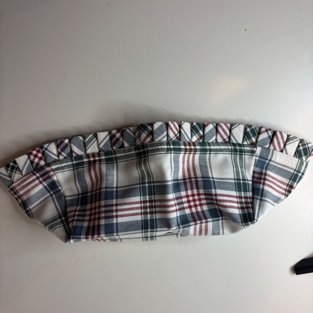 Longaberger Basket Liner Small Chore Plaid Multicolor Ruffled Cotton 234422
